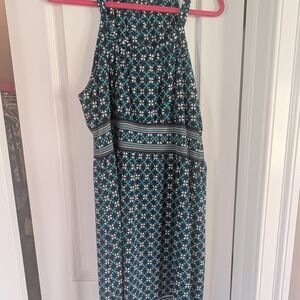 Stylish Black and Teal Patterned Dress